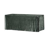 Elegant Event Essentials - Rectangle Fitted Crushed Velvet Tablecloth - Rectangular Table Cover For Home, Buffet Table, Holiday, Banquet, Dinner, Wedding Events, Trade Show - Green - 6FT x 2.5FT