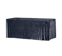Elegant Event Essentials - Rectangle Fitted Crushed Velvet Tablecloth - Rectangular Table Cover For Home, Buffet Table, Holiday, Banquet, Dinner, Wedding Events, Trade Show - Navy Blue - 6FT x 2.5FT