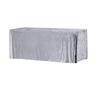 Elegant Event Essentials - Rectangle Fitted Crushed Velvet Tablecloth - Rectangular Table Cover For Home, Buffet Table, Holiday, Banquet, Dinner, Wedding Events, Trade Show - Silver - 6FT x 2.5FT