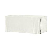Elegant Event Essentials - Rectangle Fitted Crushed Velvet Tablecloth - Rectangular Table Cover For Home, Buffet Table, Holiday, Banquet, Dinner, Wedding Events, Trade Show - Ivory - 6FT x 2.5FT
