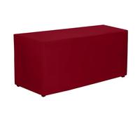 Elegant Event Essentials - Rectangle Fitted Polyester Tablecloth - For Home, Buffet Table, Holiday, Banquet, Dinner, Wedding Events, Trade Show - Heavy Duty Fabric - Burgundy - 8FT x 2.5FT