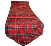 Elegant Event Essentials - Red Tartan Table Runner - Traditional Scottish Tartan Pattern - Durable & Versatile Fabric - For Holiday Celebration (12" x 108")