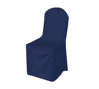 Elegant Event Essentials Round Chair Covers- Polyester Protective Slipcovers- Easy to Clean- Chair Protector Seat Covers for Dining Room Wedding Banquet Party Decoration Navy Blue Pack 1