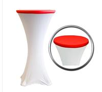 Elegant Event Essentials - Round Cocktail Topper - Table Decoration - For Home Décor, Christmas, Banquet, Wedding Events, Sparkly Parties, Business Dinner, Dining Table - Red - Pack of 1