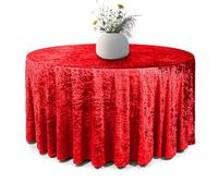 Elegant Event Essentials - Round Crushed Velvet Table Cover - Table Cloth For Wedding Events, Banquet, Kitchen, Birthday, Dinner Party - Soft Fabric - Wrinkle-Resistant - Red - 70 Inch (178 cm)