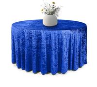 Elegant Event Essentials - Round Crushed Velvet Table Cover - Table Cloth For Wedding Events, Banquet, Kitchen, Birthday, Dinner Party - Soft Fabric - Wrinkle-Resistant - Royal Blue - 54 Inch (137 cm)