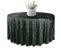 Elegant Event Essentials - Round Crushed Velvet Table Cover - Table Cloth For Wedding Events, Banquet, Kitchen, Birthday, Dinner Party - Soft - Wrinkle-Resistant - Bottle Green - 70 Inch (178 cm)