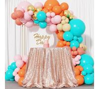 Elegant Event Essentials - Round Sequin Table Cover - Tablecloth For Wedding, Banquet, Birthday Party Decoration, Reception, Baby Shower - Shiny Glittery Sparkly Parties - Rose Gold - 178cm (70")