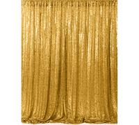 Elegant Event Essentials - Sequin Backdrop Drape - Photography studio props - Portable Wedding Stage Photo Background - For Party Prom Wedding Banquet Christmas Birthday - 10FTX10FT - Gold