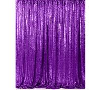 Elegant Event Essentials - Sequin Backdrop Drape - Photography studio props - Portable Wedding Stage Photo Background - For Party Prom Wedding Banquet Christmas Birthday - 2FTX6FT - Purple