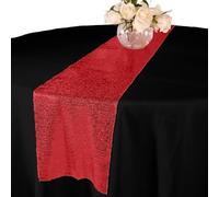 Elegant Event Essentials - Sequin Party Long Table Runner - For Spring Party, Wedding, Reception, Banquet, Home Dining Space Christmas Centrepiece Decoration (12” x 108”/30.48 x 274.32cm) - Red