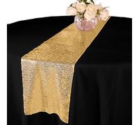 Elegant Event Essentials - Sequin Party Long Table Runner - For Spring Party, Wedding, Reception, Banquet, Home Dining Space Christmas Centrepiece Decoration (12” x 80”/30.48 x 203.2 cm) - Gold