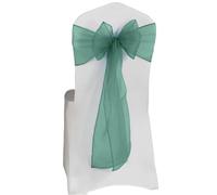 Elegant Event Essentials - Set of 1 - Organza Chair Tie Sashes - Wider Fuller Cover for Wedding Decorations, Birthday, Banquets & Party Events - Chair Cover Sheer Bows, Ribbon - Sea Foam Green