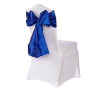 Elegant Event Essentials - Set of 1 - Taffeta Chair Sashes - Bow Tie - Wider Fuller Chair Cover Decor for Wedding Decorations, Birthday, Banquets, Reception & Party Events - Ribbon - Royal Blue