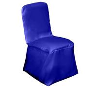Elegant Event Essentials Square Chair Covers- Polyester Protective Slipcovers- Easy to Clean- Chair Protector Seat Covers for Dining Room Wedding Banquet Party Decoration Royal Blue Pack 1