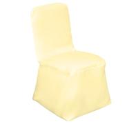 Elegant Event Essentials Square Chair Covers- Polyester Protective Slipcovers- Easy to Clean- Chair Protector Seat Covers for Dining Room Wedding Banquet Party Decoration Ivory Pack 1