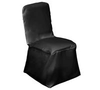 Elegant Event Essentials Square Chair Covers- Polyester Protective Slipcovers- Easy to Clean- Chair Protector Seat Covers for Dining Room Wedding Banquet Party Decoration Balck Pack 1