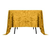 Elegant Event Essentials - Square Crushed Velvet Table Cover - Soft Fabric Tablecloth - For Wedding, Parties, Banquet, Kitchen, Birthday, Dinner Events - Gold - 90 x 90 Inch - Pack of 1