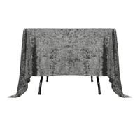 Elegant Event Essentials - Square Crushed Velvet Table Cover - Soft Fabric Tablecloth - For Wedding, Parties, Banquet, Kitchen, Birthday, Dinner Events - Grey - 58 x 58 Inch - Pack of 1