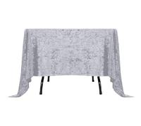 Elegant Event Essentials - Square Crushed Velvet Table Cover - Soft Fabric Tablecloth - For Wedding, Parties, Banquet, Kitchen, Birthday, Dinner Events - Silver - 45 x 45 Inch - Pack of 1
