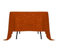 Elegant Event Essentials - Square Crushed Velvet Table Cover - Soft Fabric Tablecloth - For Wedding, Parties, Banquet, Kitchen, Birthday, Dinner Events - Orange - 35 x 35 Inch - Pack of 1