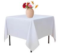 Elegant Event Essentials-Versatile Elegance: Polyester Square Tablecloth - Perfect for Home Decor, Weddings, Parties, Dining, and Banquets - Stain & Wrinkle-Free - (90 x 90 Inch) (White)