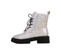 Elegant Everyday Ankle Boots - Classic Knitting Pattern and Accents, Comfortable Heel for Every Season, silver, 7 UK