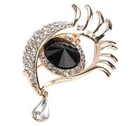 Elegant Eye Shaped Brooch Rhinestone Alloy Black Clothing Decor | Delicate Simple Style, Comfortable to Wear, Convenient to Wear, Not Easy to Deform