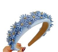 Elegant Fabric Flower Headband For Women Wide Headband Rhinestone Flower Hairhoop Party Headpiece Wedding Hairband