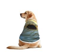 Elegant Fabric with Sunflower Background Dog Shirt Vest Dog Clothes- Breathable Cooling for Big Dogs, Sun Protection Comfort Wear for Golden Retriever, Husky, Alaska Outdoor Activities 3X-Large