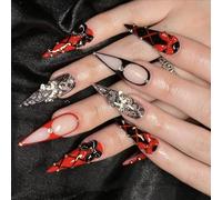 Elegant False Nails With 3D Bows And Rhinestones Press On Nails Full Covers Artificial Nails For Parties And Weddings