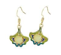 Elegant Fan Shaped Bamboos Leaf Tassels Drop Earrings Silver Plated Hook Sophisticated Alloy For Wedding Party Daily Wea