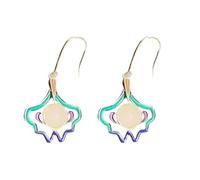 Elegant Fan Shaped Bamboos Leaf Tassels Drop Earrings Silver Plated Hook Sophisticated Alloy For Wedding Party Daily Wea