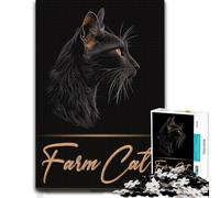 Elegant Farm Cat Adult Wooden Puzzle | Jigsaw Puzzle for Adults - visual matching for a more organised build during indoor leisure.