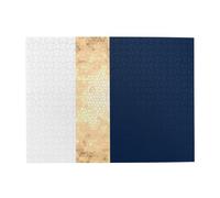 Elegant Faux Gold Navy Blue White Stripes Accent,500 Pieces Puzzles for Adults-Wooden Jigsaw Puzzle for Adults Elderly
