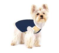 Elegant Faux Gold Navy Blue White Stripes Accent,Cotton Sleeveless Pet T-Shirt Soft Stretchy Puppy Breathable Vest,M