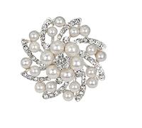 Elegant Faux Pearl Flower Rhinestone Wedding Brooch Crystal Corsage Pin Brooch Women Clothing Accessories Jewelry Gift For Bride Girl Women