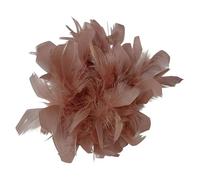 Elegant Feather Flower Brooch, Large 20cm Lapel Pin for Women Men, Wedding Party Fabric Corsage, Dramatic Floral Shawl Dress Suit Clothes Accessories Trendy Jewellery Gift (Dark Brown)