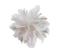 Elegant Feather Flower Brooch, Large 20cm Lapel Pin for Women Men, Wedding Party Fabric Corsage, Dramatic Floral Shawl Dress Suit Clothes Accessories Trendy Jewellery Gift (Light Grey)