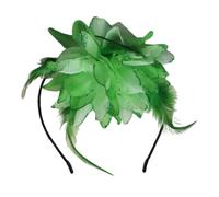 Elegant Feather Flower Headband High Skull Hairband 20s Flapper Hair Hoop Women Tea Party Hair Shaping Accessories