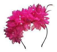 Elegant Feathered Flower Headband High Skull Hairband 20S Flapper Hairhoop For Female Teaparty Hair Shaping Accessory