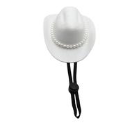 Elegant Fedoras Hat For Dog Holiday Pearls Headwear Costume Headwear Dog Cats Halloween Props For Cats Halloween Pet Costume Pet Costumes