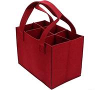Elegant Felt Wine Bottle Bag Holds 6 Bottles; Great for Social Events, Travel, and Outdoor Gatherings (1*red)