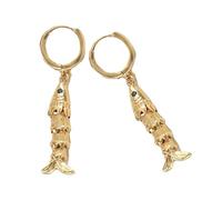 Elegant fish earrings made of lightweight copper. Creative ear pendant Add glamour and energy themed accessories to your party or casual attire, フリーサイズ
