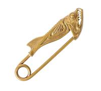 Elegant Fish Teeth Pattern Pin Retro Alloy Brooch for Dress Hat Decoration Key Chain Bag Hanging Accessories Trendy Fish Accessory
