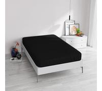 ELEGANT Fitted Sheet 35 cm, Black, Queen Size