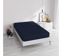 ELEGANT Fitted Sheet 35 cm, Dark Blue, Queen Size