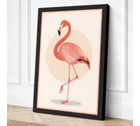 Elegant Flamingo Minimalist Canvas Wall Art Print 24x16 Inch
