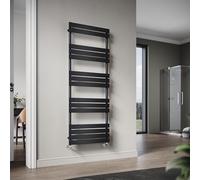 ELEGANT Flat Panel Heated Towel Rail Black Bathroom Ladder Radiator 1600 x 600 mm Central Heating Towel Radiator