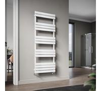 ELEGANT Flat Panel Heated Towel Rail White Bathroom Wall Mounted Ladder Radiator 1600 x 600 mm Modern Central Heating Towel Warmer